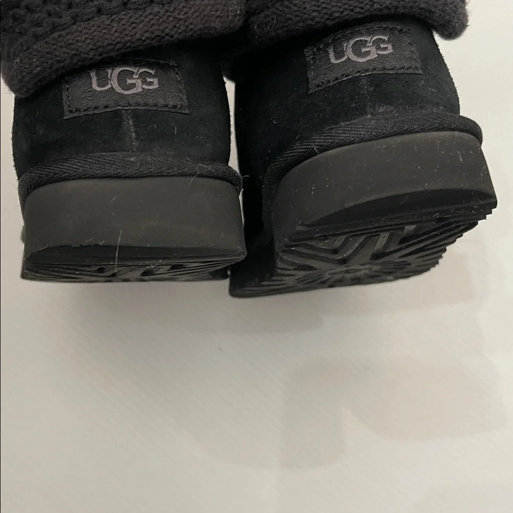 UGG SHAINA BLACK KNIT BOOTS WOMENS SIZE 6 - Picture 10 of 13